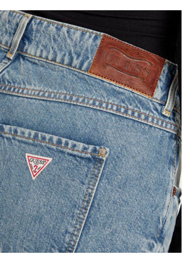 Guess Spódnica jeansowa W5RD96 D5LR1 Niebieski Regular Fit. Kolor: niebieski. Materiał: jeans, bawełna