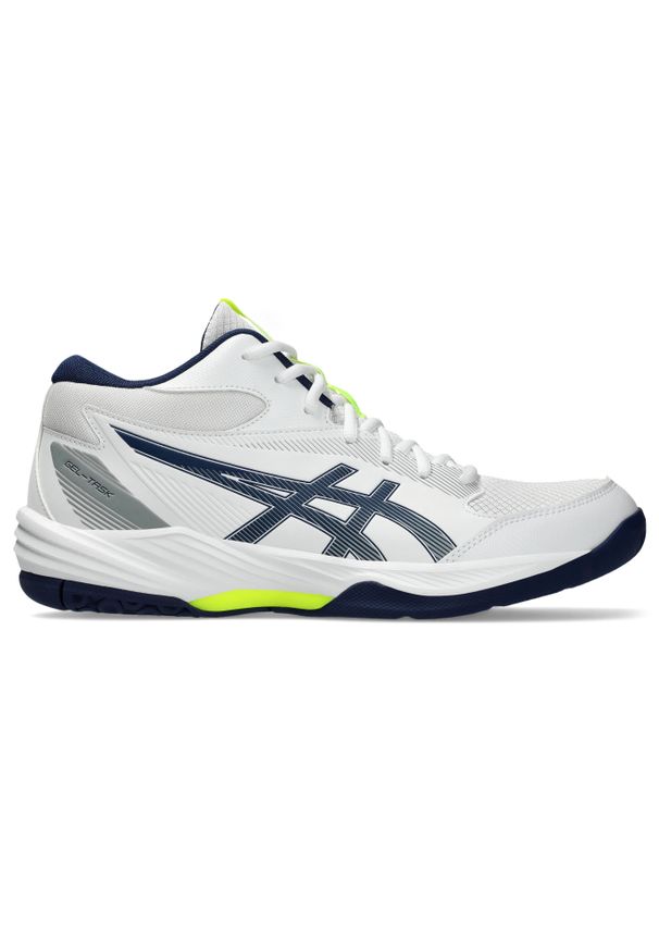 Buty halowe Asics Gel-Task MT 4. Zapięcie: sznurówki. Kolor: niebieski, wielokolorowy, biały. Materiał: materiał, tkanina, syntetyk. Szerokość cholewki: normalna