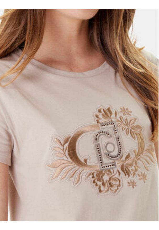 Liu Jo Sport T-Shirt TF5162 JS923 Beżowy Regular Fit. Kolor: beżowy. Materiał: bawełna. Styl: sportowy