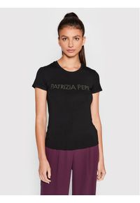 Patrizia Pepe T-Shirt CM1419/J013-K103 Czarny Regular Fit. Kolor: czarny. Materiał: wiskoza #1