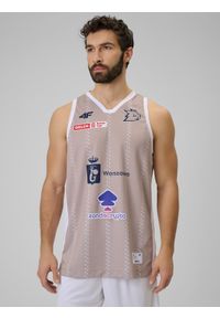 4f - 4F Koszulka meczowa replika domowa z sezonu 2025/26 męska 4F x Dziki Warszawa - beżowa M. Kolor: beżowy. Materiał: materiał. Wzór: nadruk #1