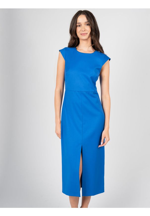 Patrizia Pepe Sukienka | DA1154/A106 | Kobieta | Niebieski. Kolor: niebieski. Materiał: wiskoza, poliester, elastan. Typ sukienki: proste. Styl: klasyczny, elegancki