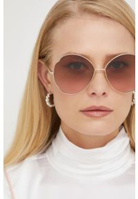 Chloe - Chloé okulary przeciwsłoneczne damskie kolor złoty. Kształt: okrągłe. Kolor: złoty #1