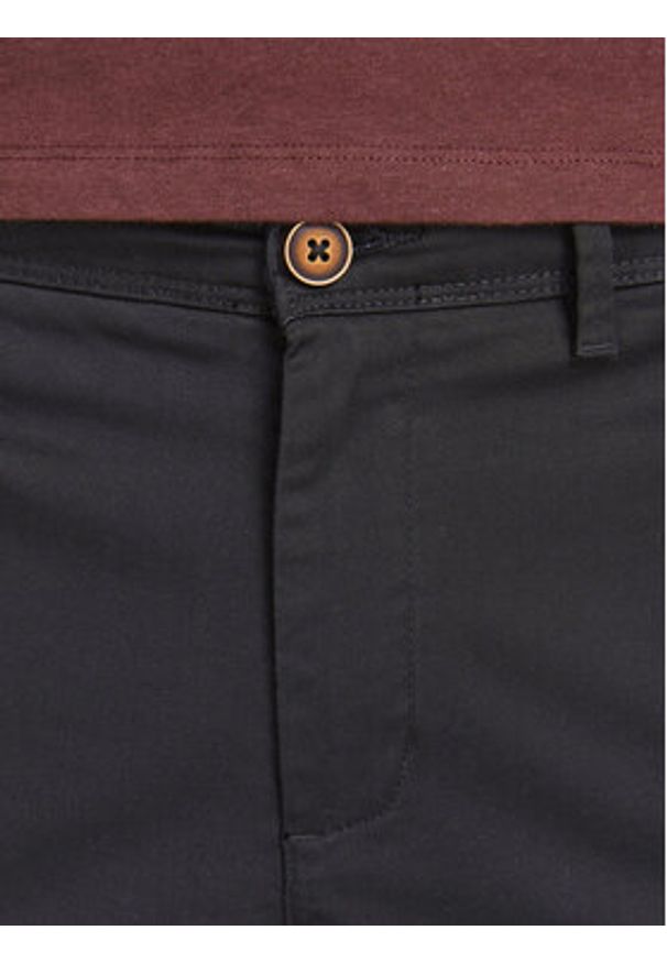 Jack & Jones Chinosy Marco 12150158 Czarny Slim Fit. Kolor: czarny. Materiał: bawełna