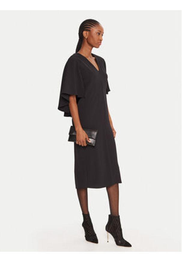 KAOS Sukienka koktajlowa RI1MR013 Czarny Regular Fit. Kolor: czarny. Materiał: syntetyk. Styl: wizytowy