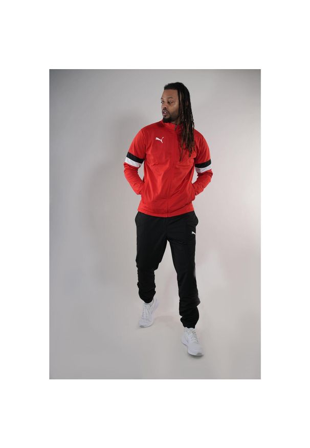 Dres męski Puma Team Rise. Kolor: biały, czerwony, czarny, wielokolorowy. Materiał: dresówka. Sport: fitness