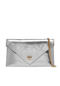 Pinko - PINKO Torebka Flat Purse Mini AI 25-26 PCPL 105347 A2OT Srebrny. Kolor: srebrny. Materiał: skórzane