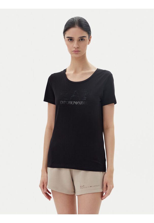 EA7 Emporio Armani T-Shirt 7W000094 AF10373 UC001 Czarny Slim Fit. Kolor: czarny. Materiał: bawełna