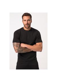 JAY-PI - Męski T-shirt Iron Anvil fitness x DK rękaw 1/2 laserowy nadruk. Kolekcja: plus size. Kolor: czarny. Materiał: materiał, poliester, bawełna. Wzór: nadruk. Sport: fitness