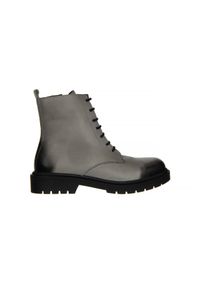 Trzewiki Bayla-161 150 252 204 Grey 161405, Szary, Skóra naturalna - 36. Zapięcie: zamek. Kolor: szary. Materiał: skóra. Szerokość cholewki: normalna. Sezon: zima, jesień. Obcas: na obcasie. Wysokość obcasa: średni #1