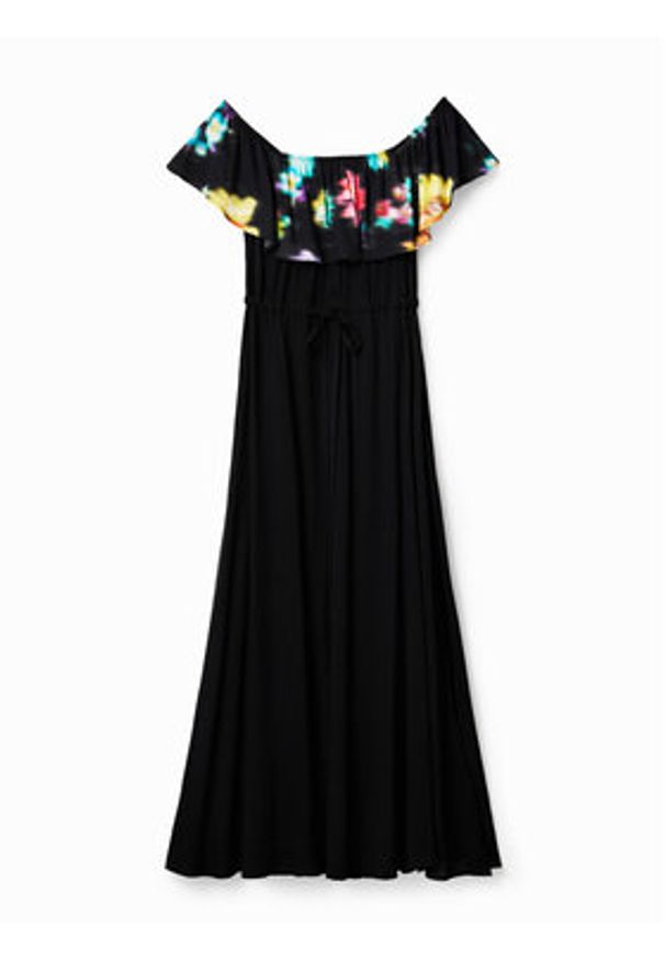Desigual Sukienka codzienna 23SWVW55 Czarny Regular Fit. Okazja: na co dzień. Kolor: czarny. Materiał: wiskoza. Typ sukienki: proste. Styl: casual