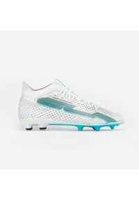 KIPSTA - Buty piłkarskie Kipsta CLR Elite FG Silver Storm. Kolor: biały, niebieski, wielokolorowy. Materiał: skóra, zamsz, dzianina. Szerokość cholewki: normalna. Sport: piłka nożna