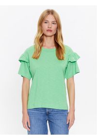 Selected Femme T-Shirt 16079837 Zielony Loose Fit. Kolor: zielony. Materiał: bawełna