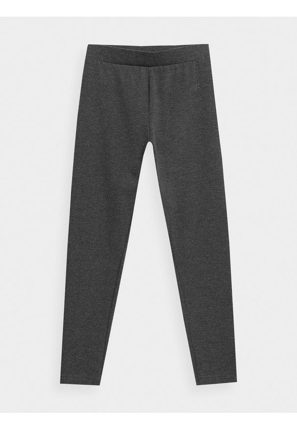4f - 4F Legginsy dzianinowe dziewczęce 122 (6-7 lat). Okazja: na co dzień. Kolor: szary. Materiał: dzianina. Sezon: lato. Styl: casual