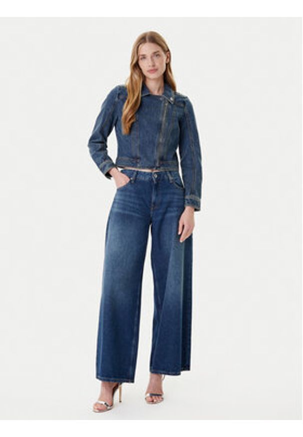 Morgan Kurtka jeansowa 252-GPERF Granatowy Regular Fit. Kolor: niebieski. Materiał: bawełna