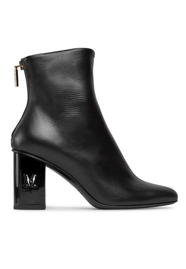 Max Mara Botki Damierbootie 23479625336 Czarny. Kolor: czarny. Materiał: skóra