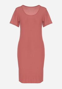 Born2be - Różowa Casualowa Sukienka z Bawełną Lumelisse. Okazja: na co dzień. Kolor: różowy. Materiał: bawełna. Typ sukienki: proste. Styl: casual #3