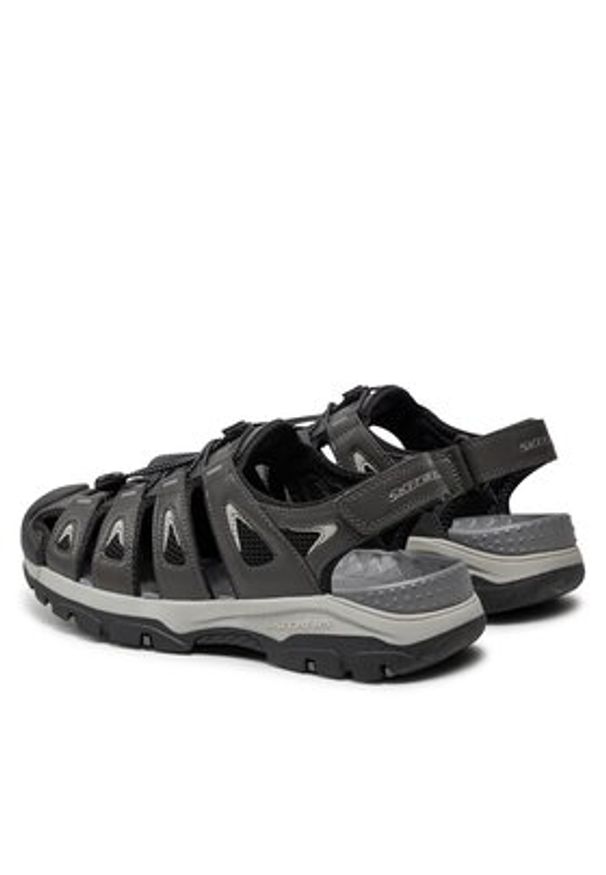 skechers - Skechers Sandały Tresmen-Outseen 204111/GRY Szary. Kolor: szary. Materiał: skóra