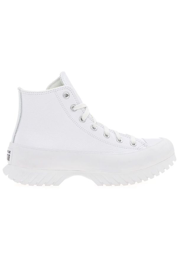 Buty Converse Chuck Taylor All Star Lugged 2.0 A03705C - białe. Kolor: biały. Materiał: guma, skóra. Szerokość cholewki: normalna. Wzór: jodełka. Obcas: na platformie. Model: Converse All Star