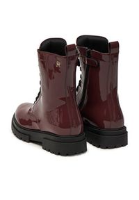 TOMMY HILFIGER - Tommy Hilfiger Trapery Lace-Up Bootie T4A5-34025-0775 D Bordowy. Kolor: czerwony. Materiał: skóra #3