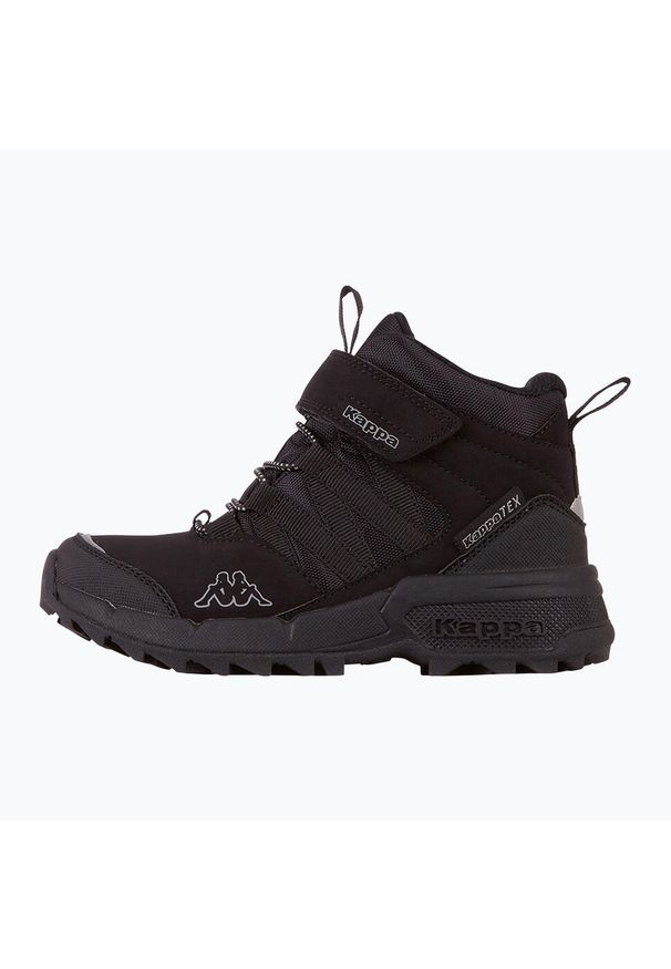 Buty zimowe chłopięce, Kappa Thabo Tex K. Wysokość cholewki: za kostkę. Zapięcie: rzepy. Kolor: wielokolorowy, czarny. Materiał: materiał, syntetyk. Szerokość cholewki: normalna. Sezon: zima. Sport: turystyka piesza