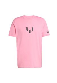 Adidas - Koszulka z grafiką Messiego. Kolor: różowy. Sport: piłka nożna