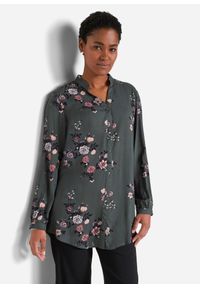 bonprix - Długa tunika z wiskozy. Kolor: zielony. Materiał: wiskoza. Długość: długie #1