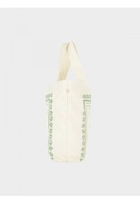 outhorn - Torba bawełniana na ramię - beżowa. Kolor: beżowy. Materiał: bawełna. Wzór: kolorowy, nadruk, haft #7