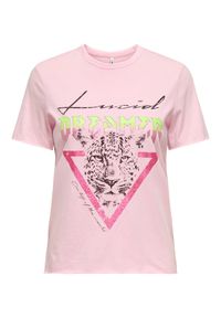 only - ONLY T-Shirt Lucy 15307412 Różowy Regular Fit. Kolor: różowy. Materiał: bawełna
