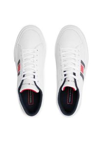 TOMMY HILFIGER - Tommy Hilfiger Sneakersy Lightweight Stripes Knit Sneaker FM0FM03400 Biały. Kolor: biały #6