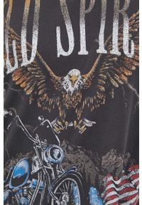 Hollister Co. t-shirt bawełniany kolor szary. Kolor: szary. Materiał: bawełna. Wzór: nadruk. Styl: klasyczny #3