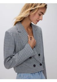 Reserved - Krótka marynarka w pepitkę - wielobarwny. Materiał: tkanina, bawełna. Długość: krótkie #1