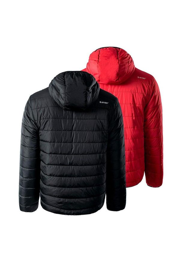 Hi-tec - Kurtka Ocieplana Męska Pikowanie Halden. Kolor: czarny, czerwony, wielokolorowy. Materiał: puch. Sport: turystyka piesza
