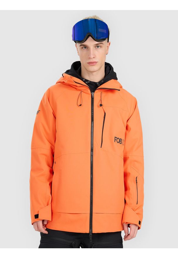 4f - 4F Kurtka snowboardowa membrana 15000 męska - pomarańczowa 3XL. Kolor: pomarańczowy. Materiał: poliester, materiał. Długość rękawa: raglanowy rękaw. Sezon: zima