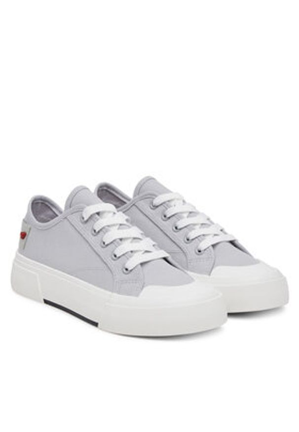 Love Moschino - LOVE MOSCHINO Trampki JA15012G0MJP0010 Szary. Kolor: szary. Materiał: materiał