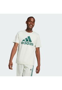 Adidas - Essentials Single Jersey Big Logo Tee. Kolor: zielony. Materiał: jersey