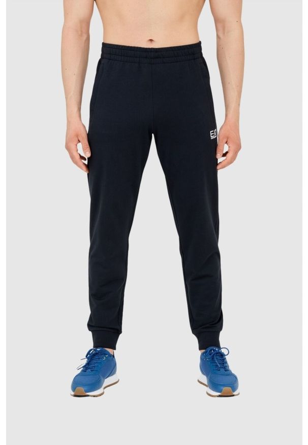 EA7 Emporio Armani - EA7 Dres męski z bluzą z kapturem, Rozmiar S. Kolor: niebieski. Materiał: dresówka