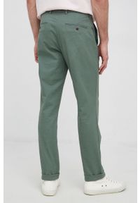GAP Spodnie męskie kolor beżowy dopasowane. Kolor: zielony. Materiał: tkanina, materiał. Wzór: gładki #2