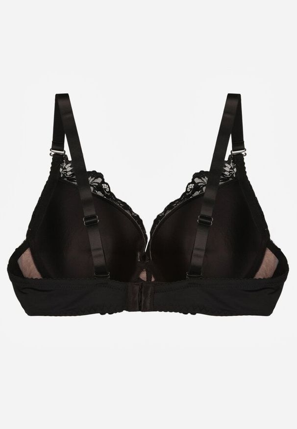 Renee - Czarno-Beżowy Koronkowy Biustonosz w Klasycznym Stylu Coralee. Kolor: czarny. Materiał: koronka. Wzór: aplikacja, gładki