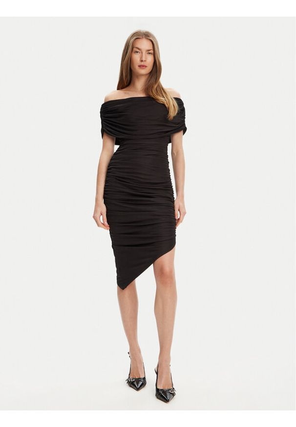 Marciano Guess Sukienka koktajlowa 5YGK06 6334A Czarny Extra Slim Fit. Kolor: czarny. Materiał: wiskoza. Styl: wizytowy
