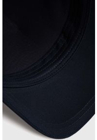 Armani Exchange czapka z daszkiem bawełniana kolor granatowy z aplikacją. Kolor: niebieski. Materiał: bawełna. Wzór: aplikacja #3