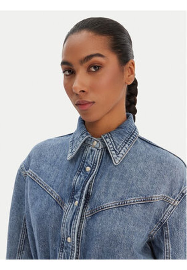 BOSS Sukienka jeansowa 50557046 Niebieski Regular Fit. Kolor: niebieski. Materiał: bawełna