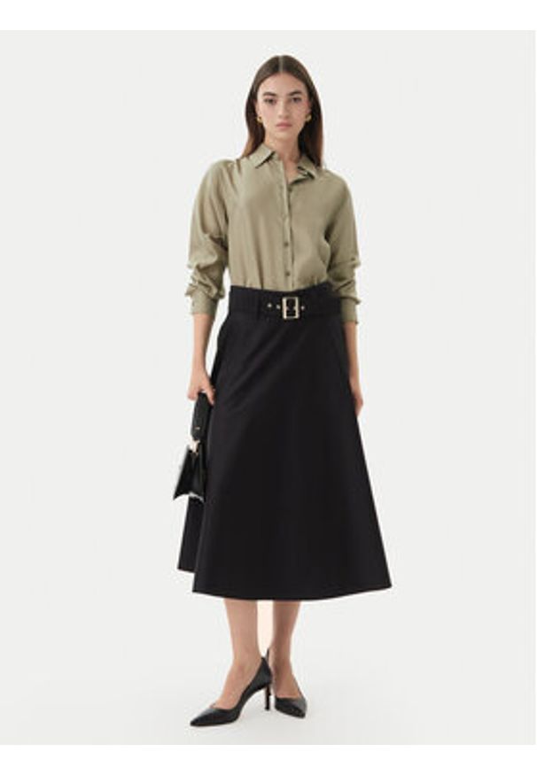 Marella Spódnica trapezowa Tappeto 2613101101 Czarny Regular Fit. Kolor: czarny. Materiał: bawełna