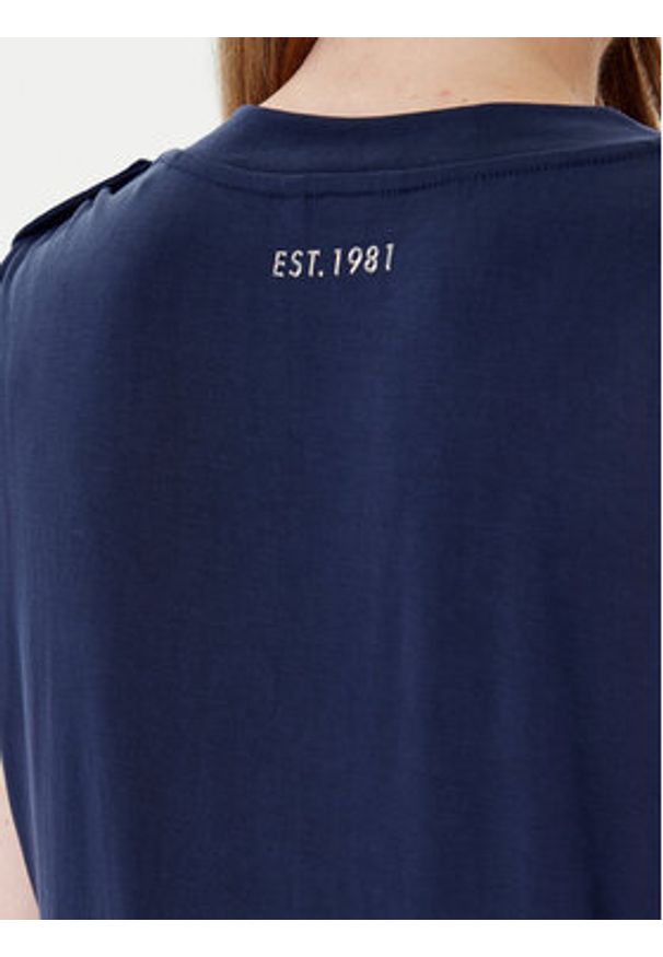 Guess Bluzka W5YP52 KCYW2 Granatowy Regular Fit. Kolor: niebieski