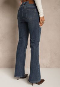 Renee - Niebieskie Jeansy z Domieszką Wiskozy o Kroju Flare High Waist Alendria. Okazja: na imprezę. Stan: podwyższony. Kolor: niebieski. Styl: elegancki #5