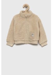 United Colors of Benetton bluza dziecięca kolor beżowy. Okazja: na co dzień. Typ kołnierza: kaptur. Kolor: beżowy. Styl: casual