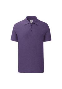 FRUIT OF THE LOOM - Koszulka Polo Męska Iconic. Typ kołnierza: polo. Kolor: fioletowy