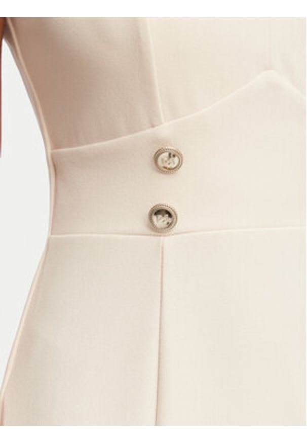 Rinascimento Sukienka koktajlowa CFC0020385002 Beżowy Slim Fit. Kolor: beżowy. Materiał: syntetyk. Styl: wizytowy