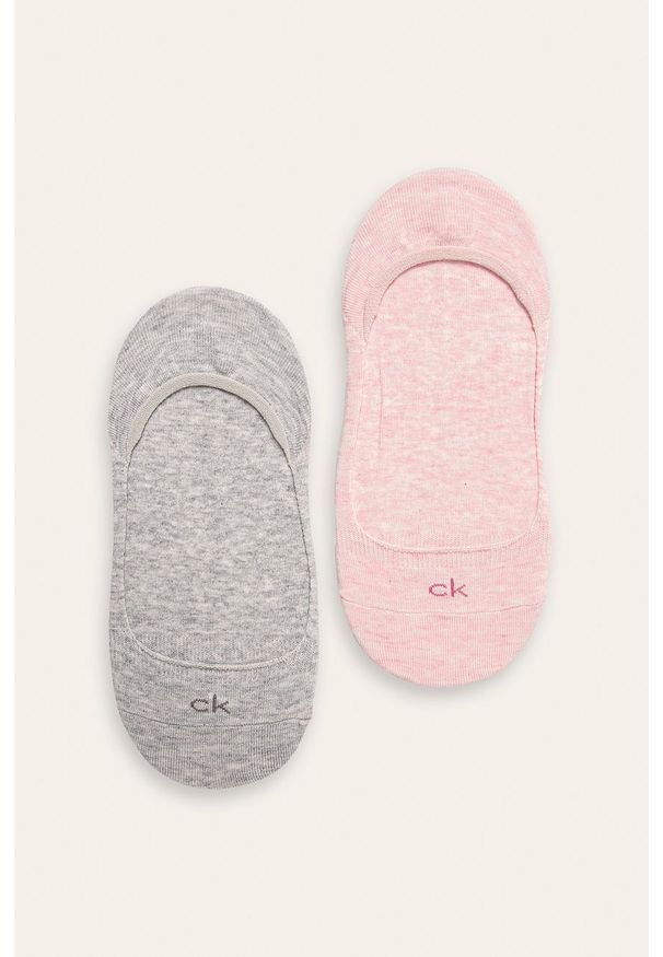 Calvin Klein - Stopki (2-pack). Kolor: różowy. Materiał: bawełna, poliester, materiał, elastan. Wzór: gładki