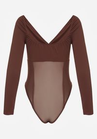 Renee - Brązowe Body Vices o Fasonie Longsleeve z Dekoltem w Kształcie V Asstre. Okazja: na co dzień, na randkę. Typ kołnierza: dekolt w kształcie V. Kolor: brązowy. Materiał: skóra, jeans. Długość rękawa: długi rękaw. Długość: długie. Styl: casual, klasyczny #4